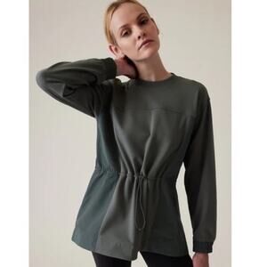 Athleta Triumph Hybrid Crewneck Pullover Green Size XXS